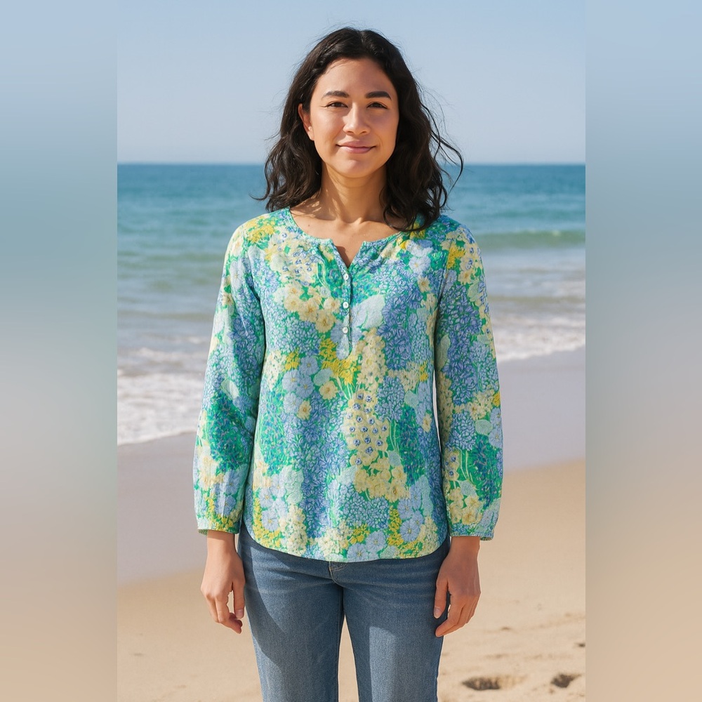 Talbots || Lightweight Floral Cotton Shirt